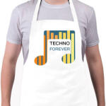 printfashion Techno Forever - Kötény - Fehér (6579367)