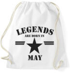 printfashion Legends are born in may - Sportzsák, Tornazsák - Fehér (5171330)