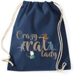 printfashion Őrült patkányos hölgy - Sportzsák, Tornazsák - Sötétkék (14476073)