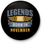 printfashion A legendák novemberben születtek - Kitűző, hűtőmágnes - Fekete (3095279)