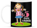 printfashion 5 éves vagyok" kislányoknak - Bögre - Fekete (13461394)