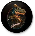 printfashion Nagypapaszaurusz T-REX Grandpasaurus - Kitűző, hűtőmágnes - Fekete (12473321)