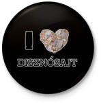 printfashion I love disznósajt - Kitűző, hűtőmágnes - Fekete (8699162)