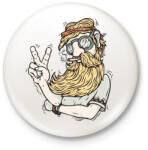 printfashion Hippie - Kitűző, hűtőmágnes - Fehér (3082418)