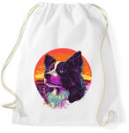 printfashion Border Collie Synthwave - Sportzsák, Tornazsák - Fehér (16700994)