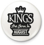 printfashion KINGS are born in August - fekete - Kitűző, hűtőmágnes - Fehér (5511775)