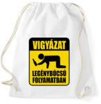 printfashion Vigyázat legénybúcsú folyamatban - Sportzsák, Tornazsák - Fehér (16509575)