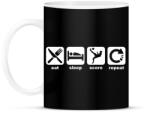 printfashion Eat Sleep Score Repeat - Bögre - Fekete (1648241)