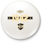 printfashion born-in-1942-cream-choco - Kitűző, hűtőmágnes - Fehér (3076810)