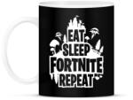 printfashion Eat Sleep Fortnite Repeat Style - Fehér - Bögre - Fekete (1552636)