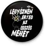 printfashion Legyőzném érted az összes méhet - páros minta - Kitűző, hűtőmágnes - Fekete (16816402)
