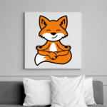 printfashion Meditáló róka - Vászonkép - Fehér (6636925)