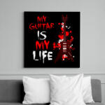 printfashion My guitar is my Life - Vászonkép - Fekete (16248523)