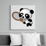 printfashion Panda teniszezik - Vászonkép - Fehér (12054540)