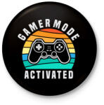 printfashion Gamer Mode Activated - Kitűző, hűtőmágnes - Fekete (5259427)