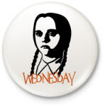 printfashion Wednesday Addams - Kitűző, hűtőmágnes - Fehér (3090123)