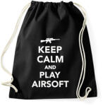 printfashion Keep calm and airsoft! - Sportzsák, Tornazsák - Fekete (2525575)