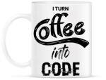 printfashion I Turn Coffee Into Code - Bögre - Fehér (2661295)