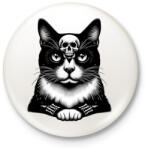 printfashion Macska - Kitűző, hűtőmágnes - Fehér (15325557)