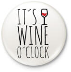 printfashion Wine o'clock - Kitűző, hűtőmágnes - Fehér (4301705)