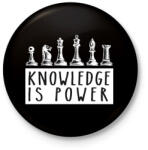 printfashion Knowledge is power - Kitűző, hűtőmágnes - Fekete (3100957)