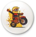 printfashion Motorozás - Kitűző, hűtőmágnes - Fehér (15685120)