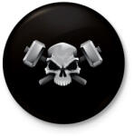 printfashion Skull Hammer - Kitűző, hűtőmágnes - Fekete (3094447)