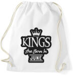 printfashion KINGS are born in June - fekete - Sportzsák, Tornazsák - Fehér (5510909)