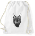 printfashion Angry bear with antlers - Sportzsák, Tornazsák - Fehér (233024)