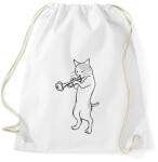 printfashion Macska trombitál - Sportzsák, Tornazsák - Fehér (10282940)