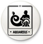 printfashion vízöntő - Kitűző, hűtőmágnes - Fehér (13630617)