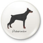 printfashion Dobermann kutyás póló - Kitűző, hűtőmágnes - Fehér (3078086)