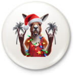 printfashion Vicces ausztrál karácsonyi rocker party kenguru - Mikulás ruhában - Kitűző, hűtőmágnes - Fehér (15250270)
