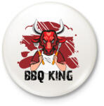 printfashion BBQ king - Kitűző, hűtőmágnes - Fehér (3113893)