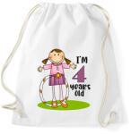 printfashion 4 years old" for girl - Sportzsák, Tornazsák - Fehér (13459301)