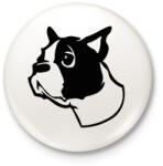 printfashion Boston terrier - Draw - Kitűző, hűtőmágnes - Fehér (7101580)