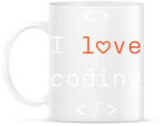 printfashion I love coding - Bögre - Fehér (9438790)