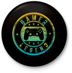 printfashion Gamer legend - Kitűző, hűtőmágnes - Fekete (3676698)