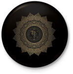 printfashion Unikornis mandala - Kitűző, hűtőmágnes - Fekete (14517213)