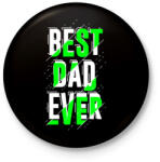 printfashion Best Dad Ever - Kitűző, hűtőmágnes - Fekete (3104084)