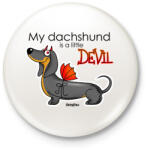 printfashion My dachshund is a little DEVIL" - Kitűző, hűtőmágnes - Fehér (13414611)