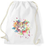 printfashion Cica vízfesték - Sportzsák, Tornazsák - Fehér (1525487)