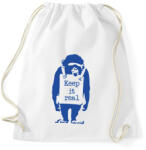 printfashion Keep it real - Banksy graffiti - Sportzsák, Tornazsák - Fehér (7100039)