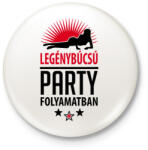 printfashion Legénybúcsú party folyamatban - Kitűző, hűtőmágnes - Fehér (3080014)