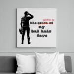 printfashion bad hair - Vászonkép - Fehér (6633114)