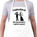 printfashion Legénybúcsú - ma még mindenre kapható vagyok 1 - Kötény - Fehér (5265040)