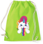 printfashion Unikornis szivárvány - Sportzsák, Tornazsák - Limezöld (381467)