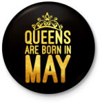 printfashion Queens are born in May - Kitűző, hűtőmágnes - Fekete (3097205)