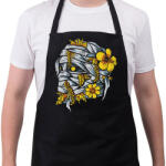 printfashion Virágos múmia - Kötény - Fekete (4933590)