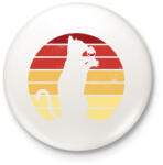 printfashion Macska borral - Kitűző, hűtőmágnes - Fehér (6119265)